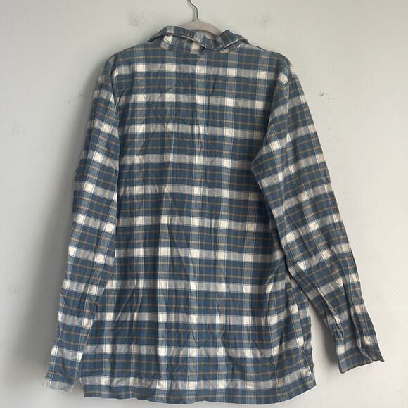 The Cat's Pajamas plaid cotton flannel long sleeve pajama sleep shirt sz L - Picture 6 of 6